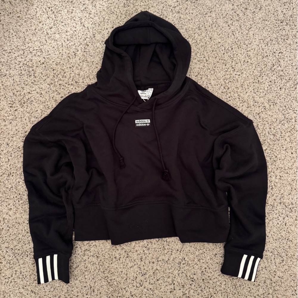 Adidas Original Black Crop Hoodie
